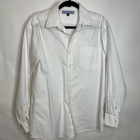 Tommy Hilfiger White Button Up Shirt Sz 16 34/35 - Picture 1 of 5